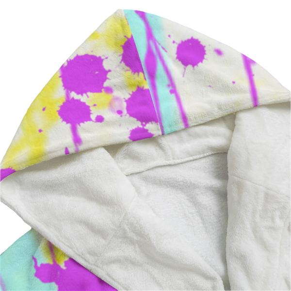 Bunter Bademantel Cindy aus Flanell – flauschig & farbenfroh, Größen S–2XL